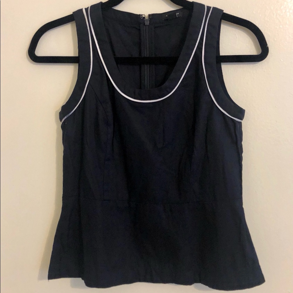Dark Blue Top, White Lining